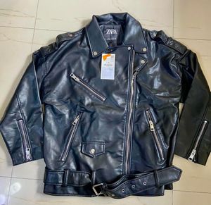 Zara Black Faux Leather Jacket