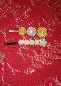 Pearl &amp; Rhinestone Hair Clip Set
