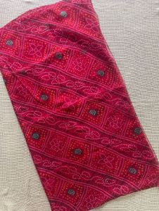 Red Bandhani Saree