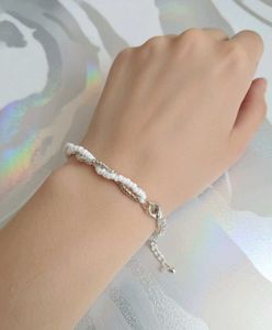 Pinteresty Beaded Silver Twist Bracelet