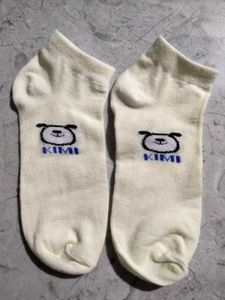 Pure Cotton Off White Colour Socks For You