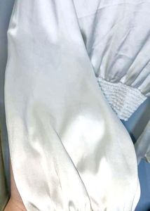 ZARA Off-White Satin Wrap Top