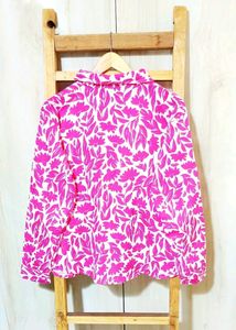 Megenta  Colour Printed Cotton Shirt Size-42