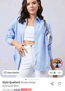 Striped Oversized Women's Shirt