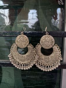 Oxidised Chandbali Earrings