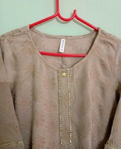 Kurti With Lotus Print- Large Size