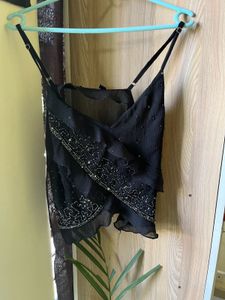Black Embellished Cami Top