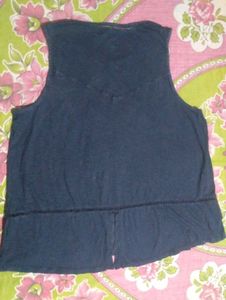 Navy Eyelet Tank Top
