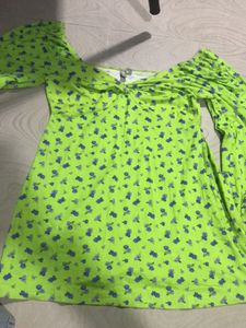 Floral Green Mini Dress/ Long Top