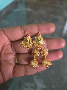 Gold plated Jhumka Earrings combo