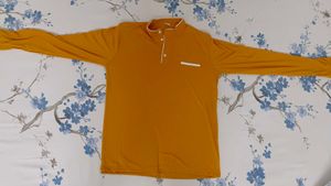 Orange Polo Full T-Shirt - Size-L