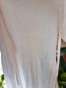 White Cotton Casual Dress