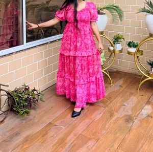 Pink Floral Maxi Dress
