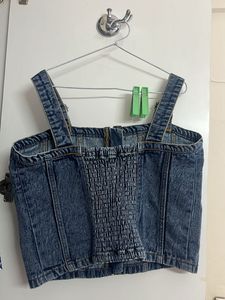 New Denim Strappy Crop Top