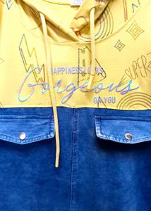 Denim Dress with Yellow Top Size 38