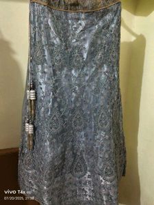 Gray Floral Embroidered Blouse
