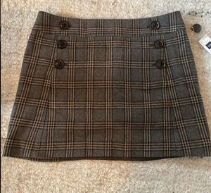 Classic Korean Plaid Button-Front Mini Skirt