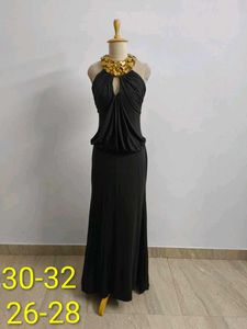 Elegant Black Halter Maxi Dress