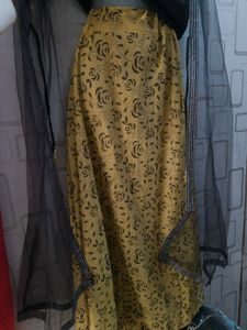 Black Gold Wedding Lehnga Choli With Net Shraq