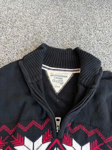 Patterned Zip Sweater