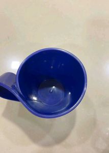 2 Blue Cups with Unique Handles