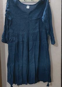 Blue Embroidered kurti