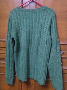 Green Cable Knit Pullover