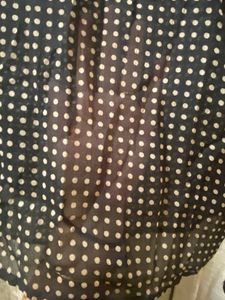 Polka Dot Black Beige Sheer Blouse