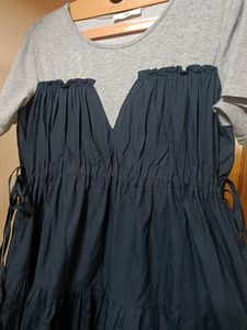 TWO-TONE MIDI DRESS