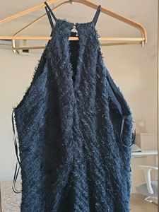 ZARA Halter Gown with Fringe - Dark Green