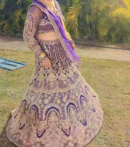 Elegant Purple Bridal Lehenga Choli