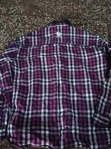 Purple Plaid Button Down Shirt