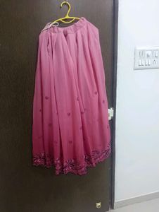 Pink Embroidered Skirt
