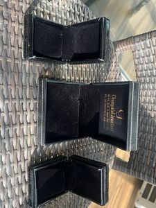 Set of Black Leather Earrings Boxes