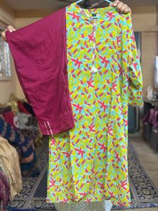 Pure Soft Cotton Floral Print Kurta N Pant