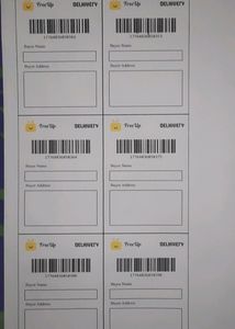 20 Pcs Of Freeup Shipping Label