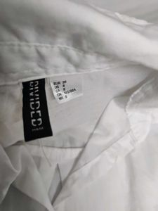 H&amp;M White Oversized Button-Down Shirt