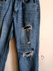 Wide Leg Party Wear Jeans Washblue Colour