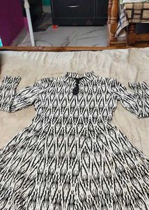 Patterned Black & White Dress