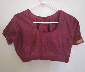 Maroon jari border Ethnic Blouse