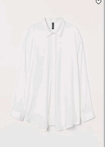 H&M White Oversized Button-Down Shirt