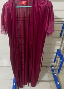 Burgundy Satin Lingerie Set