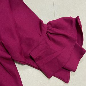 HEY Brand Magenta Bell Sleeves Top