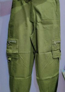 Korean Olive Green Cargo Pants