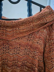 Orange Crochet Top See Through