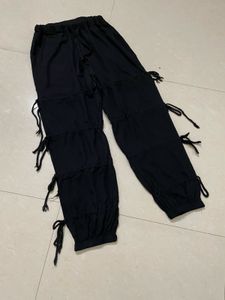 Y2k Strap Bow Wide Leg Korean Baggy Pants