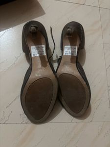 Clark’s Metallic T-Strap Heels