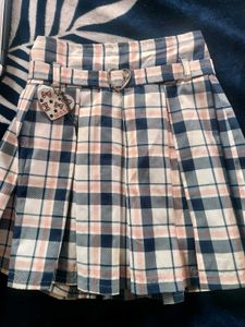 Girls Pleated Check Skirt