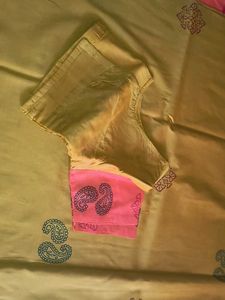 Orange And Lime Green Colour Saree, Pink saree