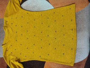 Mustard Top with Embellishments